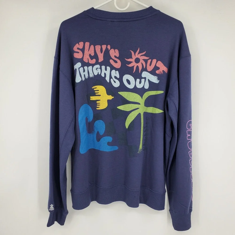 NWT Chubbies‎ The Sketchy Soft Terry Cloth Crewneck Pullover Preppy Sweatshirt M - Picture 2 of 14